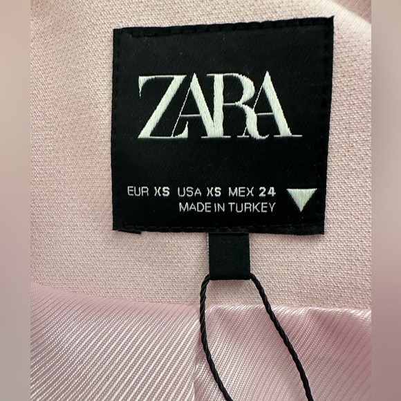 NWT Zara Cropped Blazer With Satin Bow in Chalk Pink Size XS - Picture 13 of 16